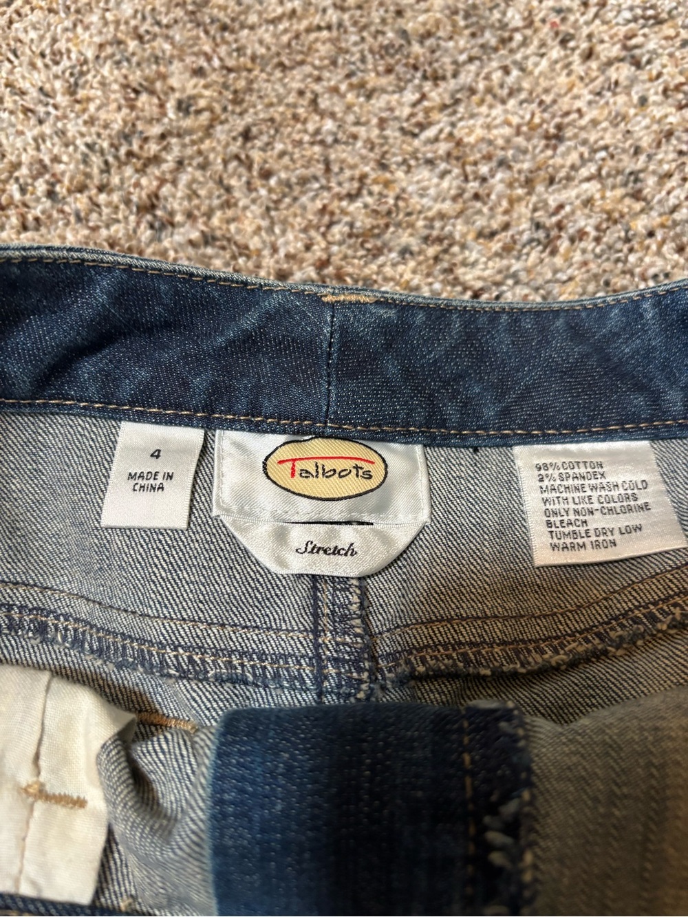 283. Talbots Dark Blue Stretch Denim Skirt, Size 4 - Picture 2 of 5